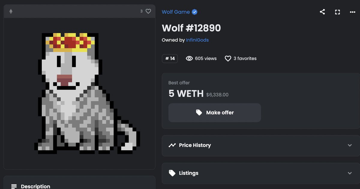 InfiniGods's tweet photo. We've acquired one of the Gods of the Farm: 

An Alpha 8 Wolf. 🐺👑

What comes next will be legendary. @wolfdotgame https://t.co/r2dq1Q3czW