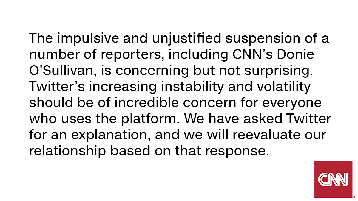 Statement on tonight's suspension of CNN's @donie O'Sullivan: