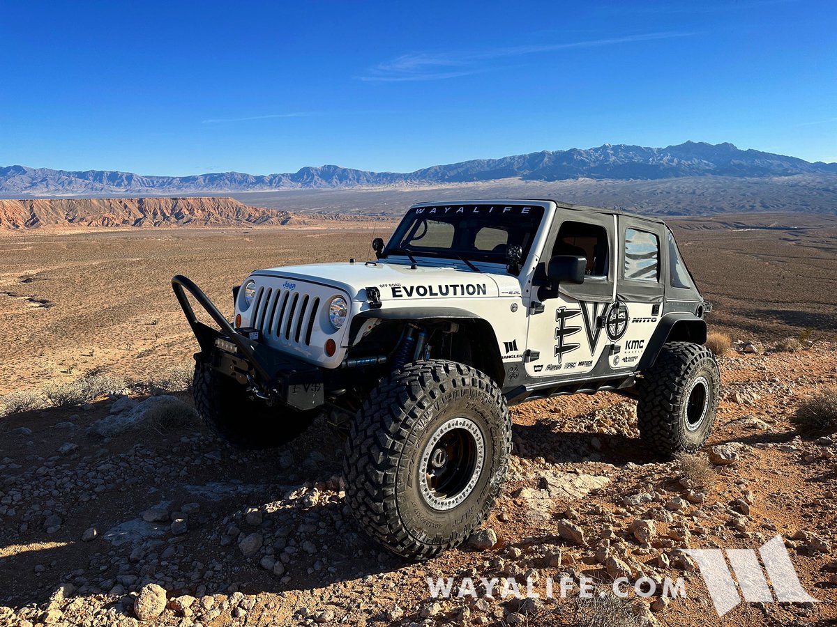 WAYALIFE_Jeep's tweet photo. Moby is always our favorite rig to go pre-running in! 😎 #wayalife #jeep #nittotires #evomfg #kmcwheels #kchilites #motech #warnequipped #nevada #dontfencemein https://t.co/oKpK230RCA