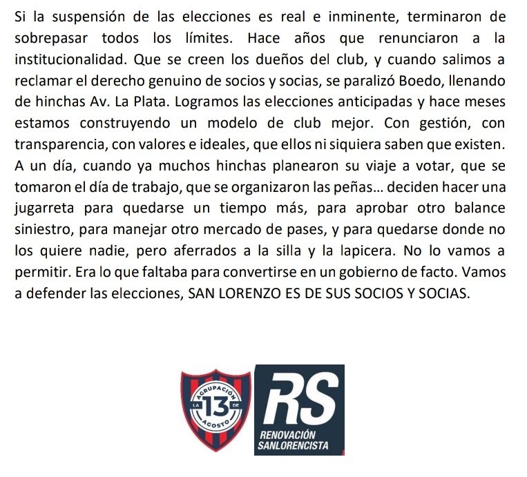 SociosdeSL's tweet photo. El club es de los socios y socias. Logramos las elecciones anticipadas, y las vamos a defender. Dejen de faltarle el respeto a la gente. https://t.co/E6pluMAJdn