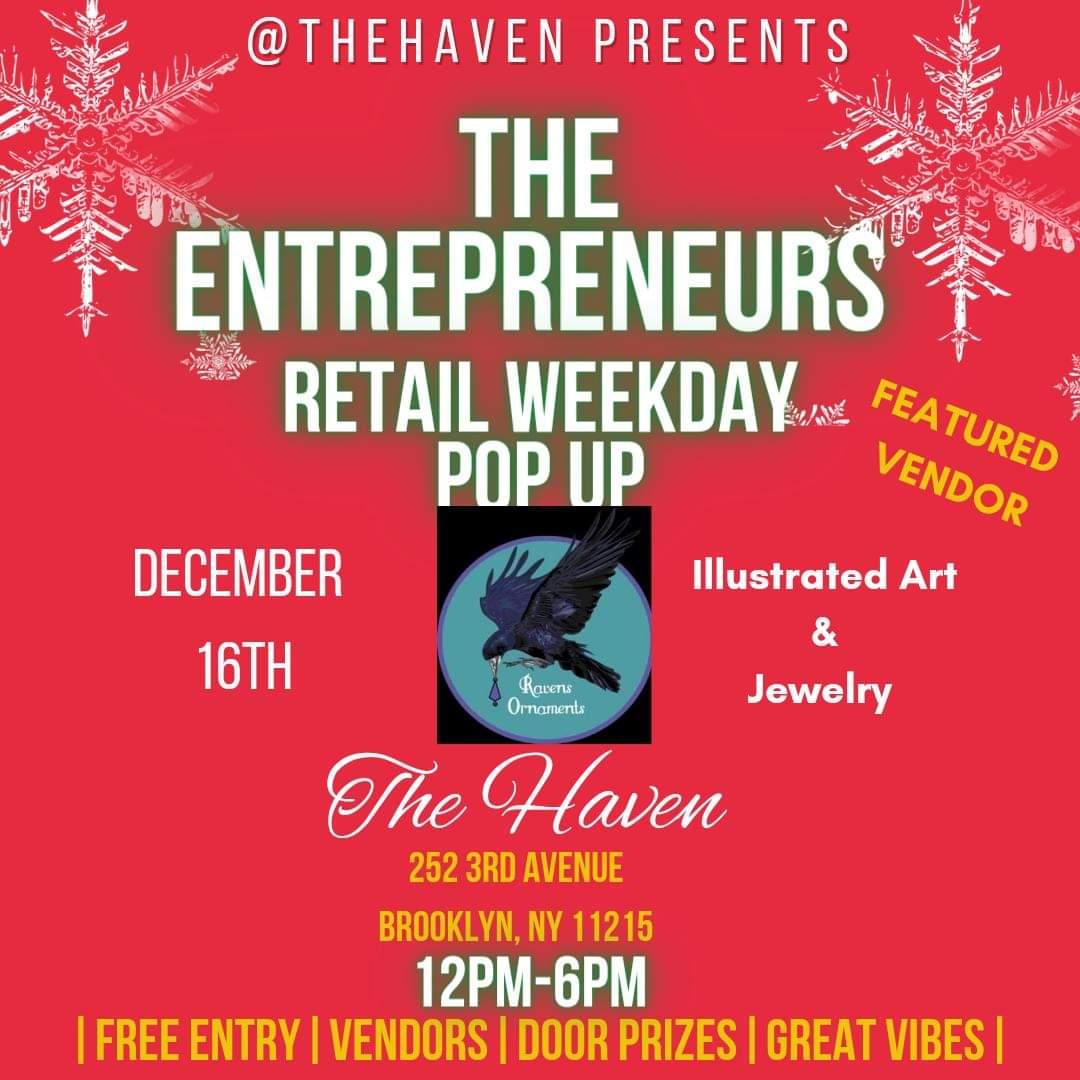 Catch us tomorrow and come pick up some great stuff to put under your tree this year! #holidaypopup #vendor #shopsmall #HolidayShopping #ravensornaments #brooklynpopup