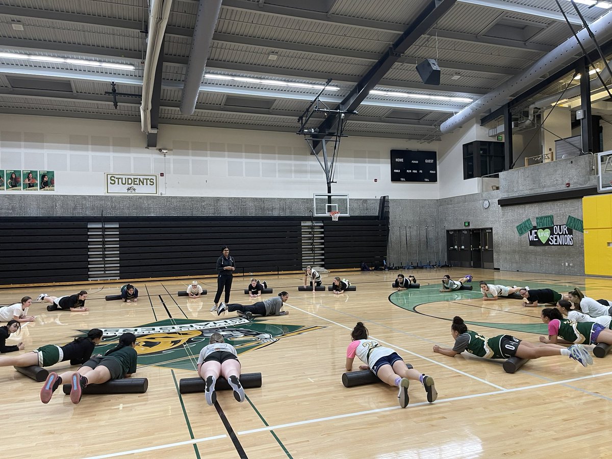 Getting some extra stretching and rolling in. Injury prevention is huge for these athletes. #legacydriven