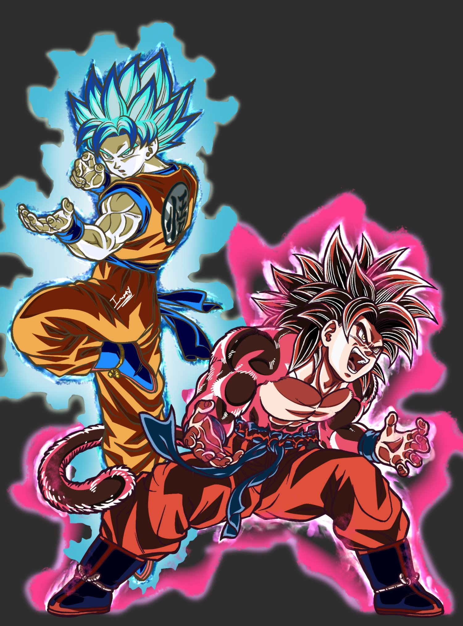 Inoart 🇨🇱 on X: Goku ssj 4 límite breaker y goku ssj blue