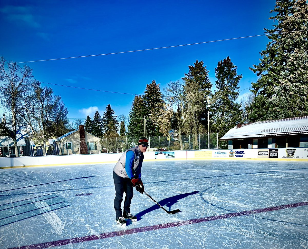 Best player on the ice today in central Montana. Until the kids got out of school. Then they stole my puck.