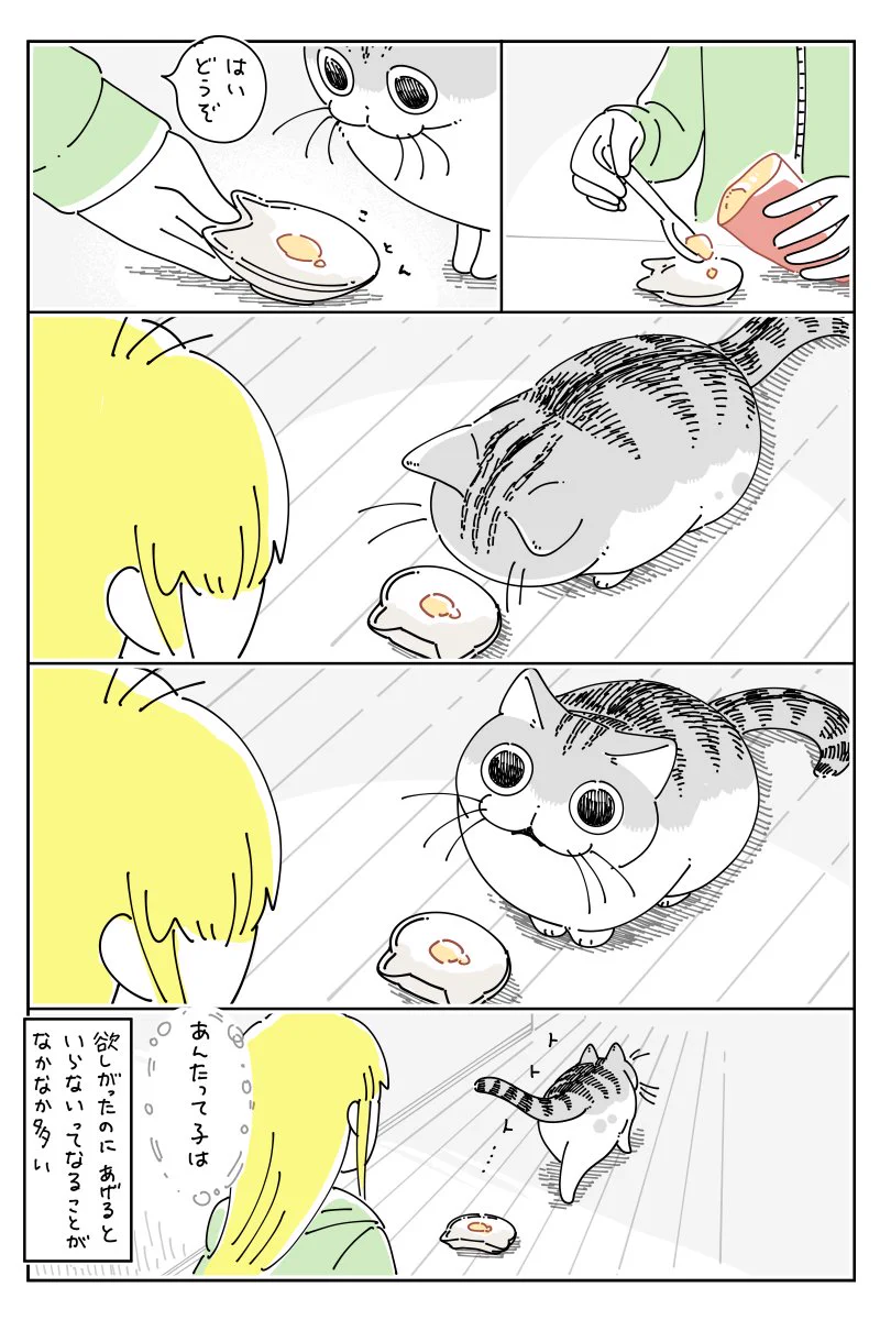 猫飼いさんは思わず共感しちゃうかも？焼き芋を欲しがったため少量取り分けてあげるも･･･！