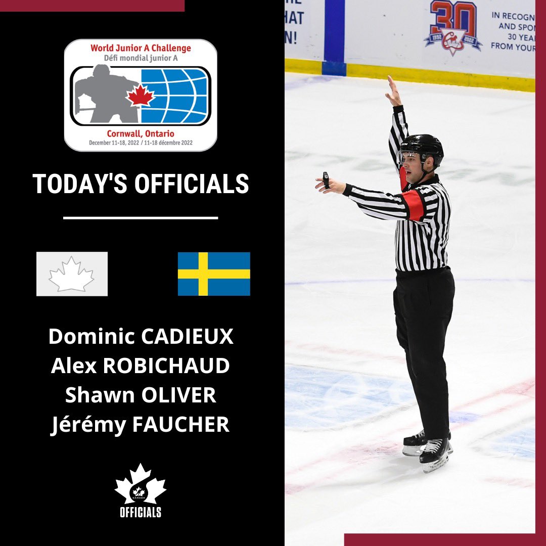 DHanoomansingh's tweet photo. The officials for Day 5 of the World Junior A Challenge.

Les officiels pour la cinquième journée du Défi mondial junior A. https://t.co/AKe0im7GHo