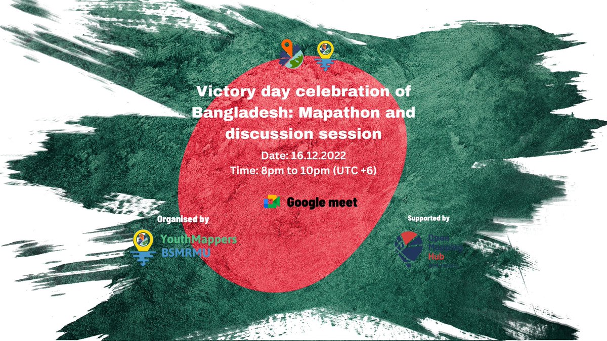 bsmrmu's tweet photo. Haven’t registered yet? Hurry up...

https://t.co/GGekEN7VbE
Supported by: @openmapping_ap
#Bangladesh #youthmappersatbsmrmu 
#youthmappers #openmappinghubasiapacific https://t.co/TO4VXJErYJ