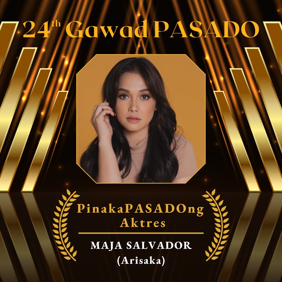 Gawad_PASADO's tweet photo. Malugod na pagbati kay MAJA SALVADOR na napiling pagkalooban ng PinakaPASADOng Aktres para sa 24th Gawad PASADO na gaganapin sa Disyembre 19, 2022, mula 4:00 ng hapon sa Philippine Science High School - Main Campus, Quezon City. 

@dprincessmaja 
@MajaStarvador 
#MajaSalvador https://t.co/rdPmhURPR0
