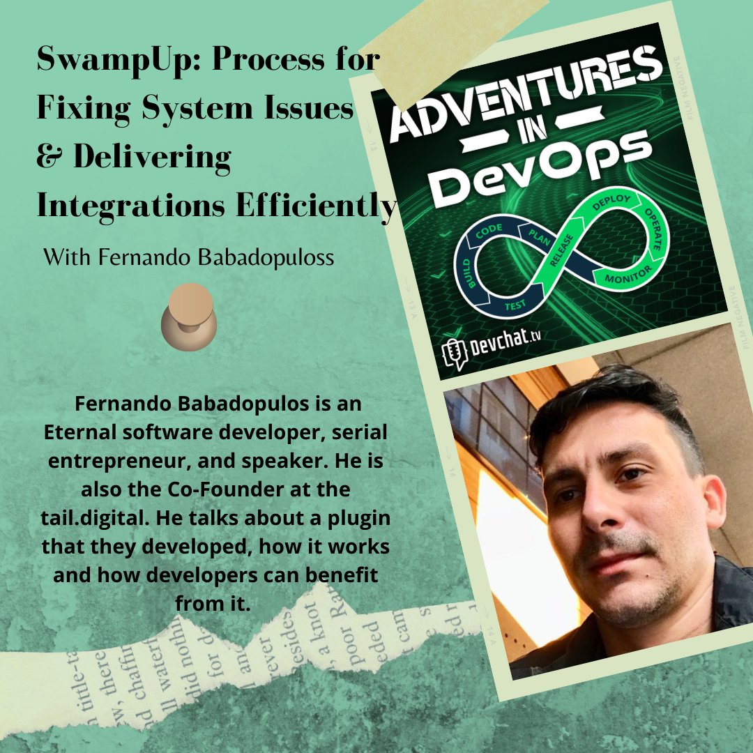 topenddevs's tweet image. Check out this week&apos;s episode First part of #AdventuresInDevOps with @babadopulos @jfrog 

#DevOps: SwampUp: Process for Fixing System Issues &amp;amp; Delivering Integrations Efficiently 

rfr.bz/t5f0l3n
