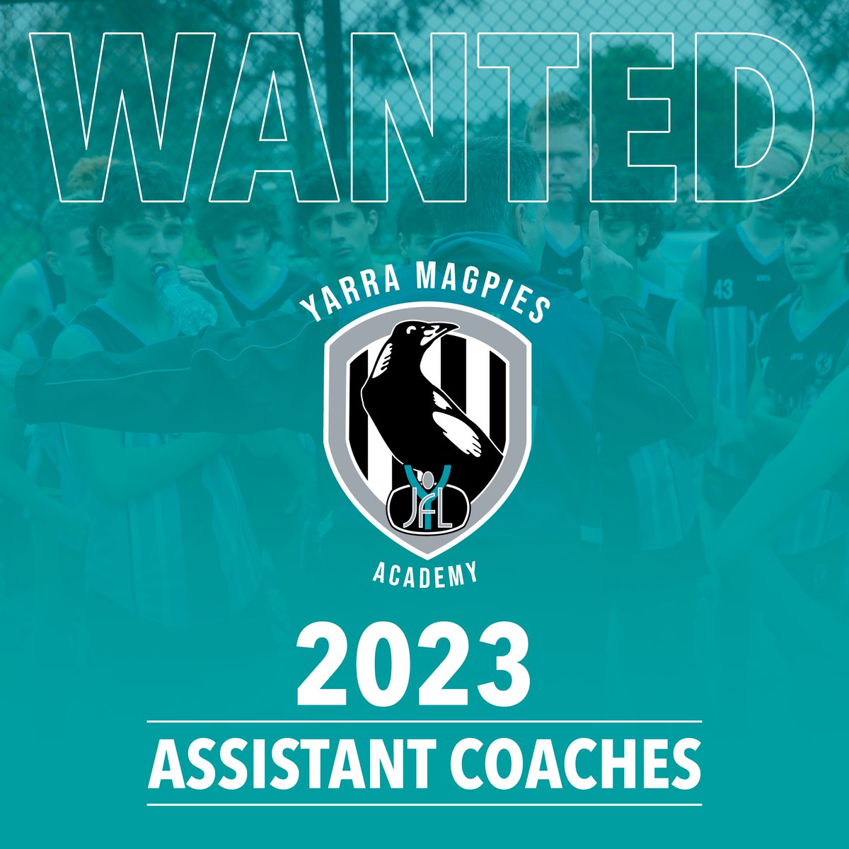 YarraJFL's tweet image. The Yarra Junior Football League is looking for Assistant Coaches to join our Yarra Magpies Academy program in 2023. 

If you're keen to develop your coaching skills and be a part of the Interleague program in 2023 visit the link below.

APPLY: bit.ly/YMA-COACH-EOI