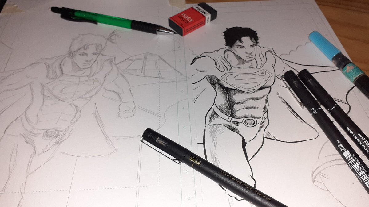 theBdrawings's tweet photo. Work In Progress.
#workinprogress #superman #traditionalart #traditionalartist #NoToAI #FuckTheAI #Commission #inkingtime #ink #Sketch #illustration #ComicsArt #Nantes https://t.co/AJosMarRTH