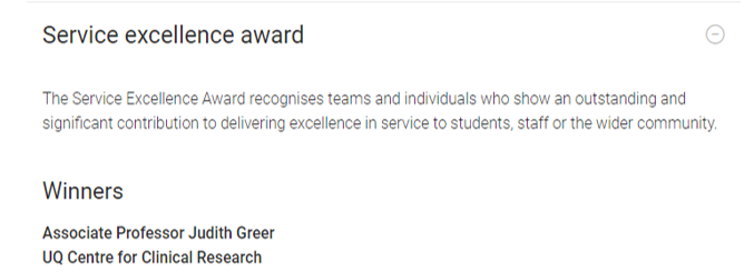 VatseDixit_Aaks's tweet photo. When everyone recognises how amazing a person Judith actually is, it's awards galore. Final one for the year and third in a row - Winner of Service Excellence award Faculty of Medicine, UQ #UQCCR @UQ_Medicine @UQ_News https://t.co/W0KMvfmr7R