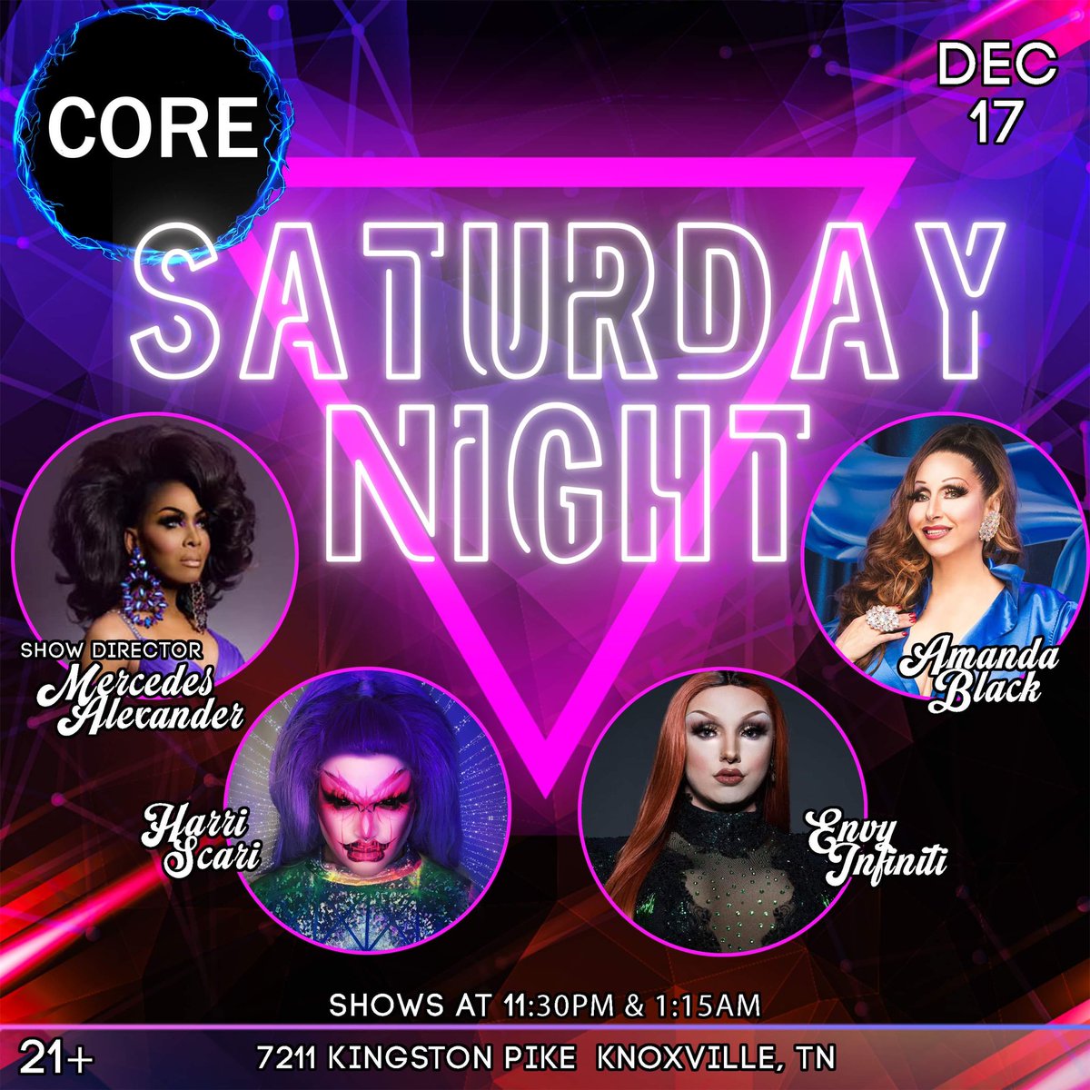 Saturday night at CORE in Knoxville, Tennessee. Come join us. #knoxvilletn #LGBTQIA #THEmercedesalexander