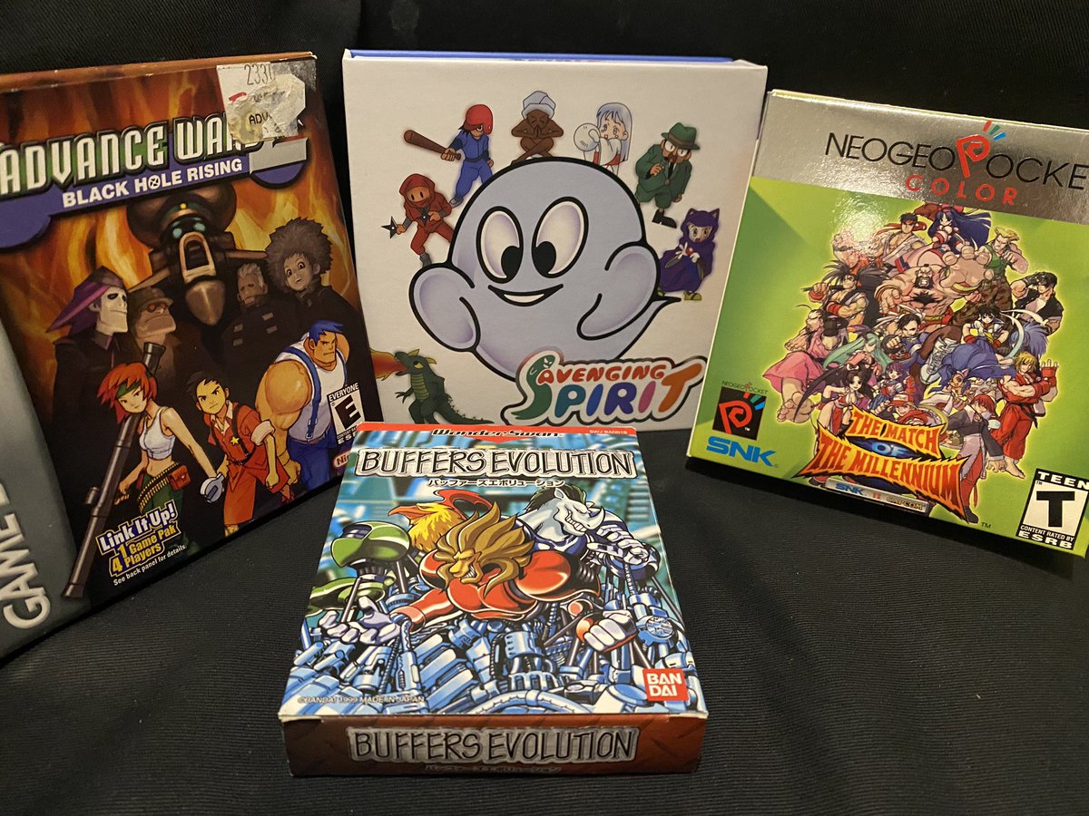 keenmma's tweet photo. @ColonelFalcon @The_Top_Loader @Retrogamebrews @sincespacies @DANIELakaDEE @RetroBlastUS @Gamer_Dan5 @MaxLoki76 @TwinzDynamic @Solyant1 Hereโs my #Random4 all handhelds too!
- Advance Wars 2
- Match of the Millenium SNK vs Capcom
- Buffers Evolution
- Avenging Spirit (just came in the mail today) https://t.co/4Un75gRYbS
