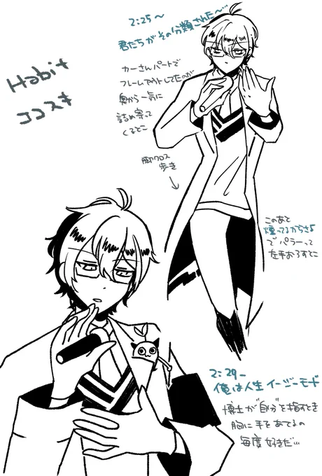 Habitの好きなとこ描いてこと思ったら約5秒分描くのに2日間かかったので全部は諦めました。すきです。 