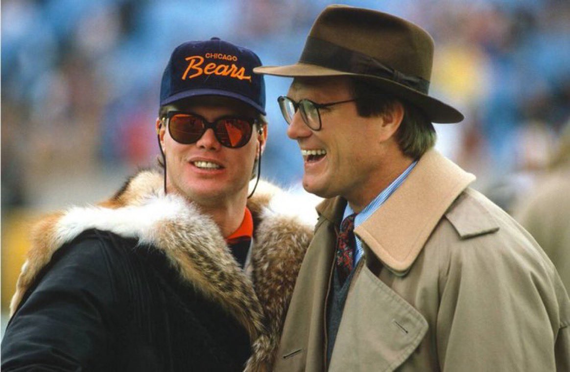 Super70sSports's tweet image. I believe this was taken moments before Terry Bradshaw asked Jim McMahon to help him find the Ark of the Covenant