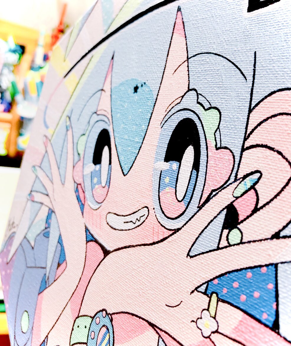 アクリルガッシュ平らに塗るのうまくなってきた 」|かねこ鮭🧸GW個展