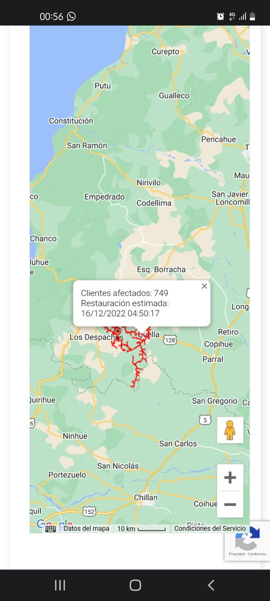 OmarQRZ's tweet photo. @CGE_Clientes así es como CGE se burla de sus clientes, indicando que cortes son producto de ramas y vegetación. 10 horas el día miércoles, 6 horas del jueves y contando https://t.co/0oD8JsxTPt