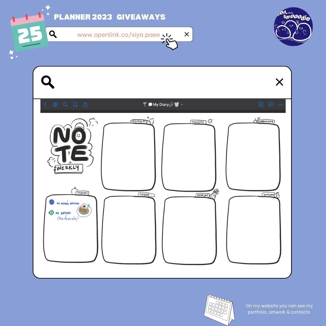 Mooodie_Art's tweet photo. 📓PLANNER 2023🗯⚾️
giveaway pls RT&amp;LIKE before uses.
Do not use for commission.

* แจกแพลนเนอร์สำหรับปี 2023 ค้าบบ *
ฝาก รีทวิต/ไลค์ด้วยนะงับ

❌ไม่นำไปใช้เชิงพาณิชย์น้าา❌
#แจกpng #แจก #แจกไฟล์png #Giveaway #planner2023 #แจกแพลนเนอร์ #planner #ของดีบอกต่อ #แพลนเนอร์ https://t.co/jQtT0gbDFP