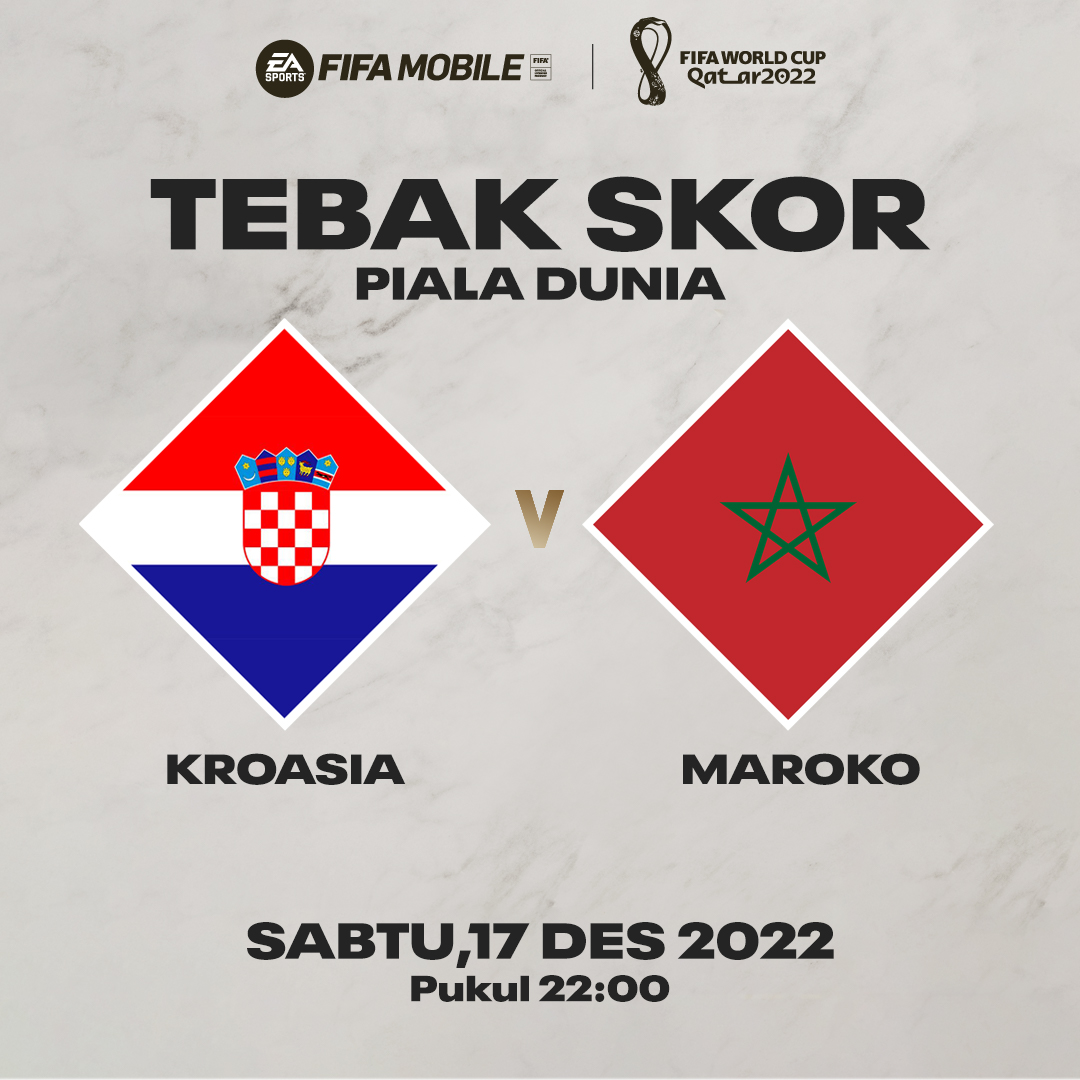 InfosuporterID's tweet photo. Yuk tebak skor Kroasia vs Maroko

Syaratnya masih sama 

1. Retweet Postingan ini
2. Jawaban wajib pakai hashtag #FIFAMobileIndonesia 
3. Hadiah total 50rb untuk 2 pemenang.
4. Kuis ditutup pas Kick Off  
5. Tebak Skor untuk 90 menit

Semoga beruntung https://t.co/d0Wu6xcKPA