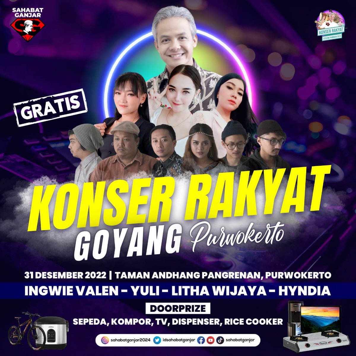 Zezee75's tweet photo. Wah pasti seru banget nihh konser rakyat di Purwokerto
#KonserGoyangPurwokerto https://t.co/BTjfrzUqzP
