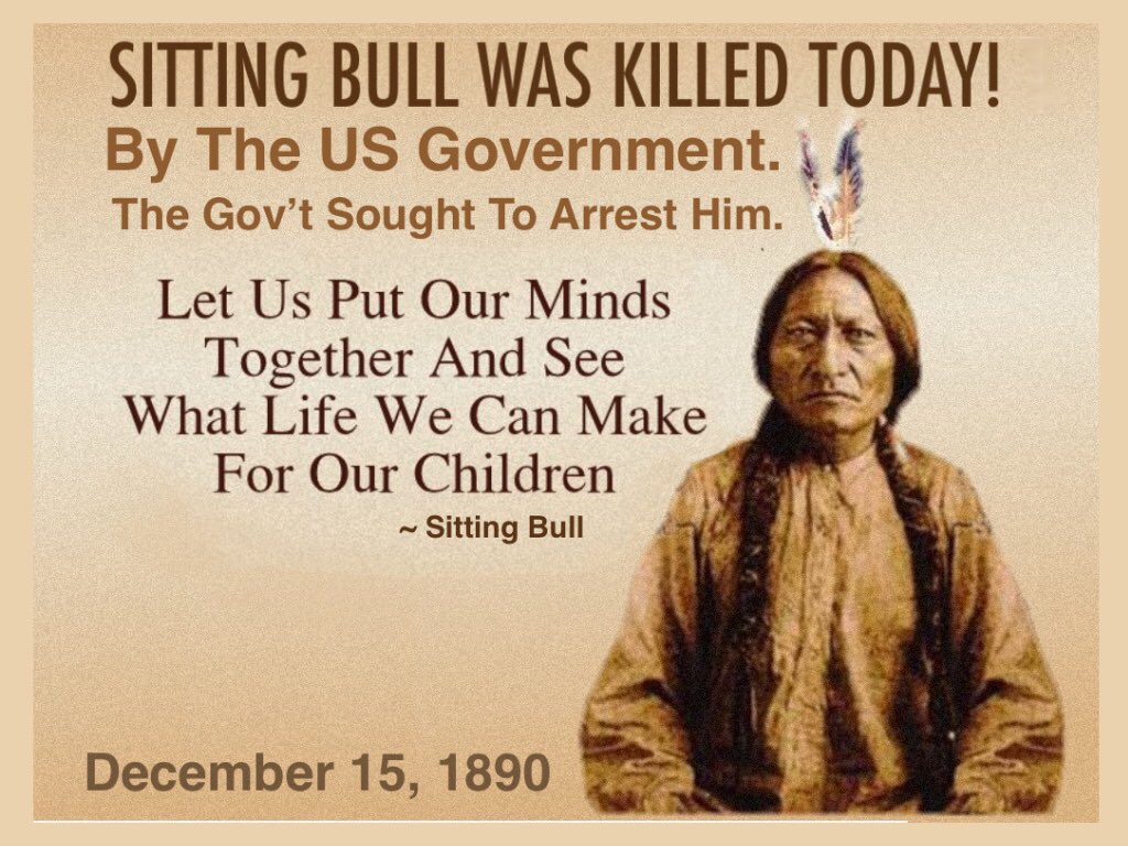 PeltierHQ's tweet photo. #OTD SITTING BULL WAS KILLED TODAY 
in 1890.

The USA Mindset then was:
“Every buffalo dead is an Indian gone." 
                                       ~US Govt

The Govt did everything they could to bring the Buffaloes and the American Indians to extinction.

#FreeLeonardPeltier https://t.co/Koihw5kWXF