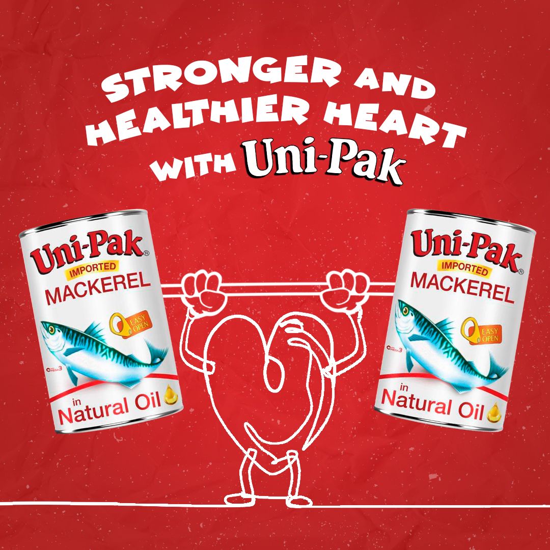 UnipakPH's tweet photo. Ka-PAKner, kamusta na ang puso mo ngayong “Ber” months? 😃

Para strong at happy ang heart, mag Uni-Pack Mackerel na PAK with nutrients and health benefits!

#PakSaSaya #PakSaSarap #SarapNaPakNaPak #UniPak https://t.co/iXNq2RByZK