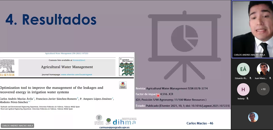 ai4s_UPV's tweet photo. Enhorabuena a @macavi_25 por acabar sus estudios de doctorado en el programa de Ingeniería de Agua y Medioambiental @UPV, contribuyendo a mejorar la eficiencia en las redes presurizadas y evaluar los ODS https://t.co/J1cZNE9pCj