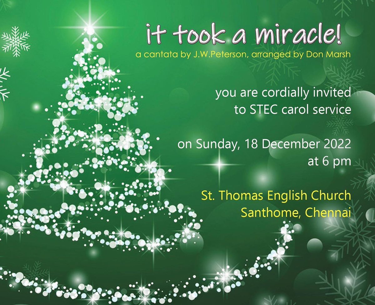 CSI_STEC's tweet photo. Come and listen to our choir sing… this Sunday at 6.00pm. #Chennai #FollowtheStar #Christmas #carolservice https://t.co/qss9K4xPPm