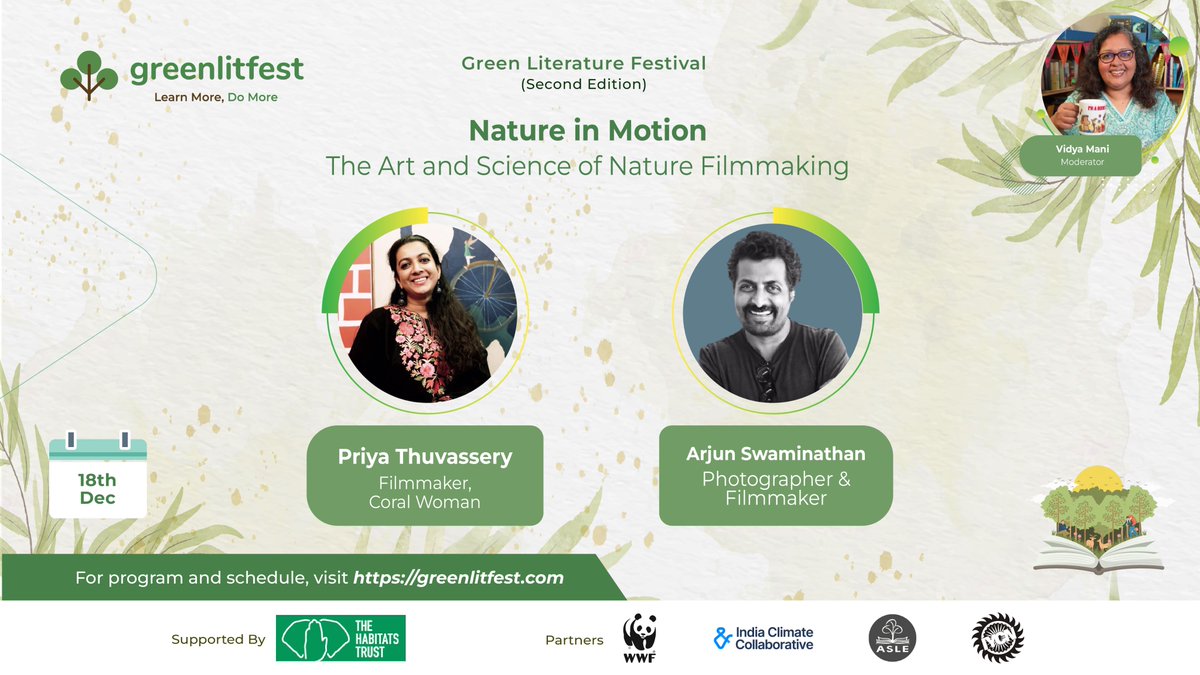 GreenLitFest's tweet photo. Today, state of nature & well-being of ppl are no longer separate issues,but inextricably intertwined.Catch a conversation btwn filmmakers Priya Thuvassery & Arjun Swaminathan, watch clips from their films & see why our narratives abt nature must include people. (1/3)
#GLF2022 https://t.co/21sAVVLYFu