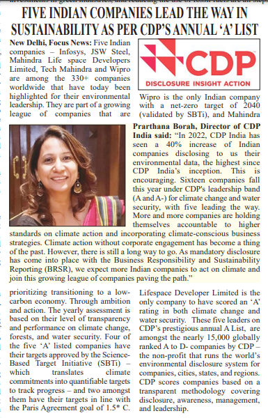 Disclosure_IND's tweet photo. Thanks to @focusnews for covering stories that will inspire and encourage other Indian companies to embrace the urgent action needed to address sustainability.

Check the complete 
@CDP
 A List 2022 - https://t.co/NllHHl2cNT

@prarthana_delhi
 
#cdpindia #sustainability #sbti https://t.co/rA3x16wXKD