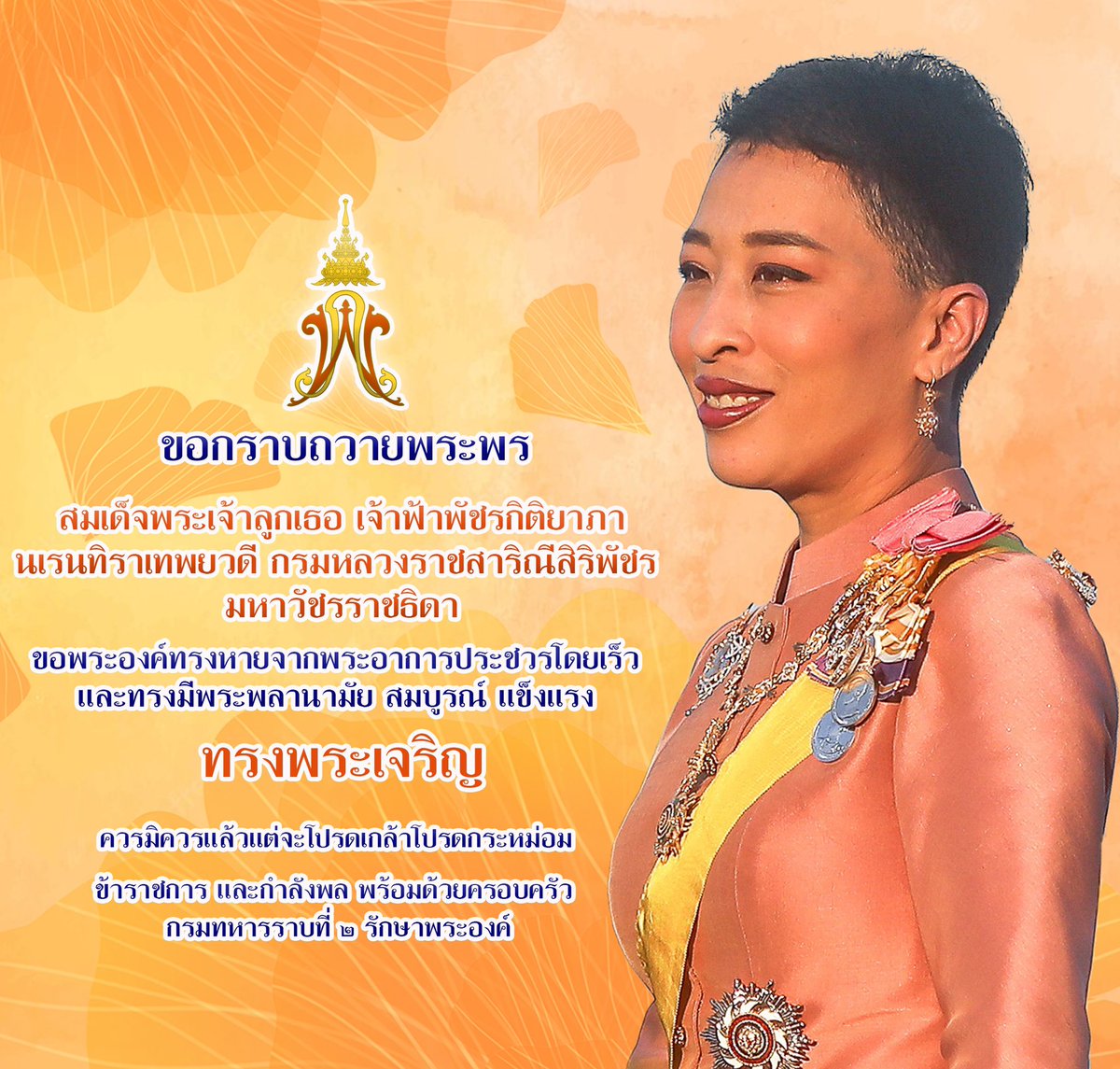 R2inf01's tweet photo. 🙏 ขอถวายพระพร 🙏
สมเด็จพระเจ้าลูกเธอ เจ้าฟ้าพัชรกิติยาภา นเรนทิราเทพยวดี กรมหลวงราชสาริณีสิริพัชร มหาวัชรราชธิดาให้ทรงหายจากพระอาการประชวรในเร็ววันมีพระพลานามัยสมบูรณ์ แข็งแรง
ควรมิควรแล้วแต่จะโปรดเกล้าโปรดกระหม่อม
ข้าพระพุทธเจ้า ข้าราชการและครอบครัว กรมทหารราบที่ 2 รักษาพระองค์ https://t.co/1aVT8qZ2Kg
