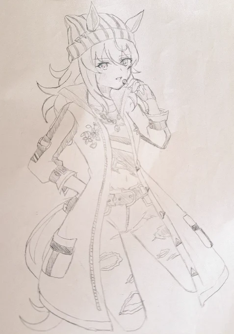 今週のウマ娘ラクガキ 41ナカヤマフェスタ此奴絵柄的に私が苦手な権化みたいなキャラデザでひんひん言いながら描きましたわよ((( 