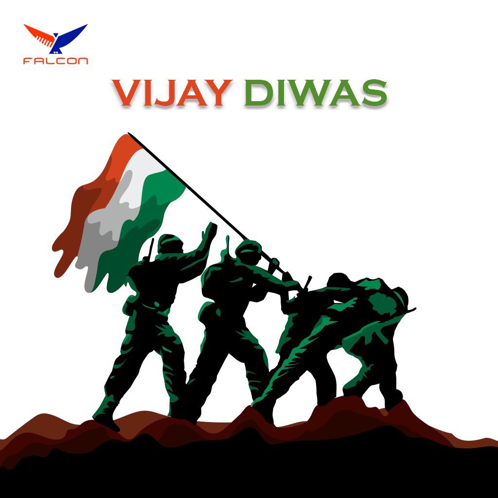 FalconSolCo's tweet photo. Falcon salutes its Bravehearts. 

Greetings on the momentous occasion of Vijay Diwas ! Salute to indomitable courage of our soldiers. Remembering 1971 war heroes &amp; martyrs. Their supreme sacrifices will always inspire us.
Jai Hind 🇮🇳 https://t.co/3o4z9WC7B6