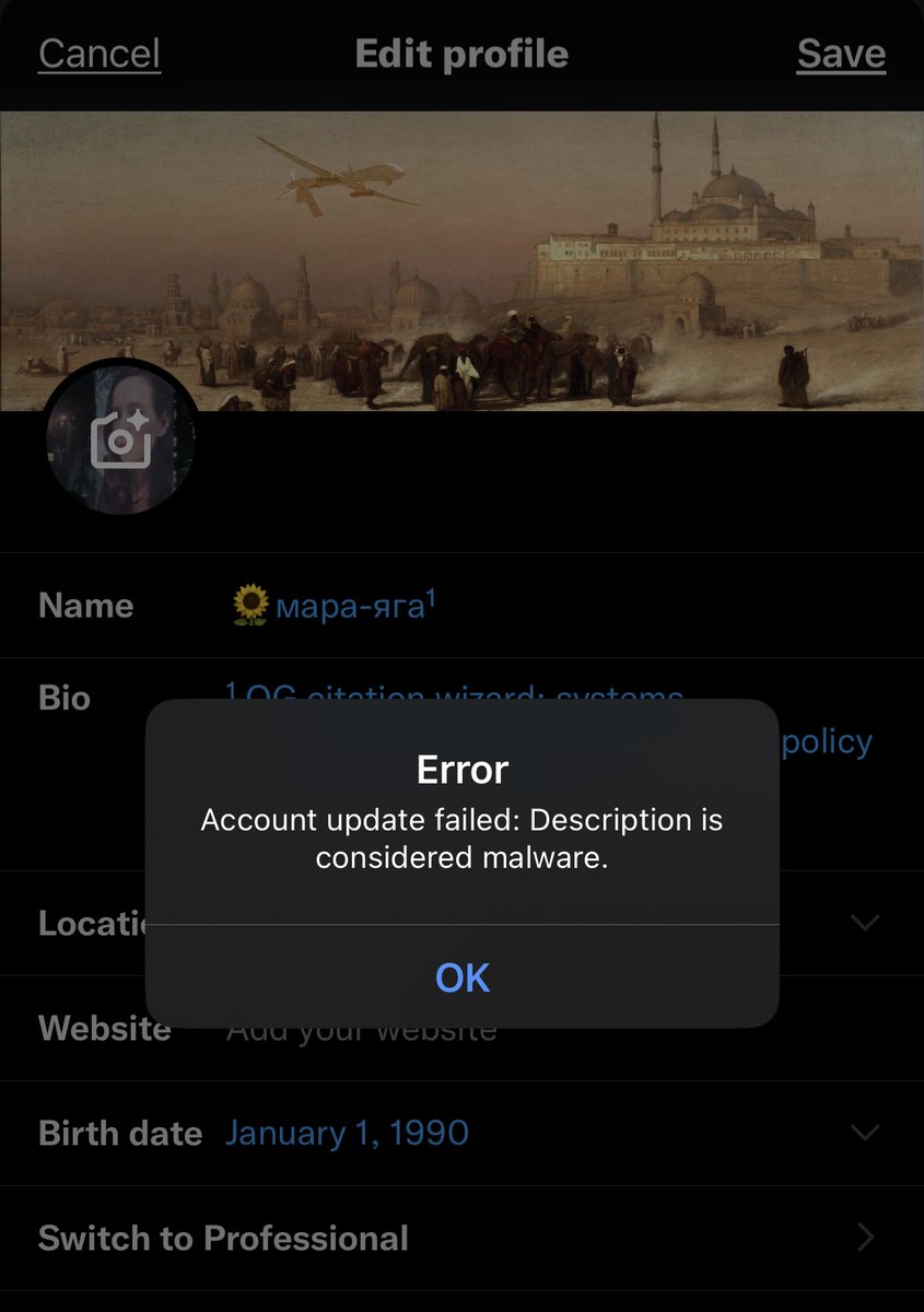 so this is what happens when you try to add mastodon links to profiles now 

fuck this noise; you can find me on the elephant site