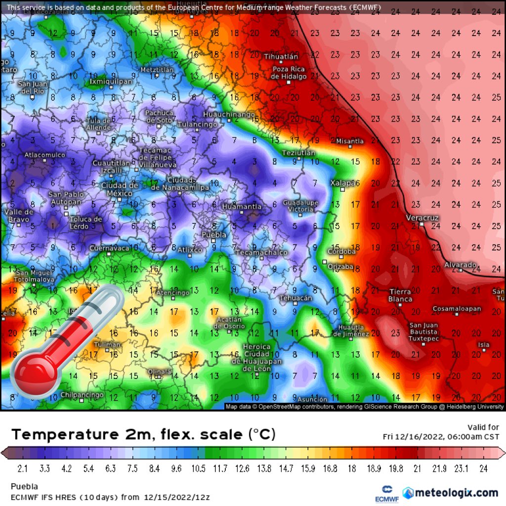 SkyAlertStorm's tweet photo. 🟣🥶Continuará ambiente frío a muy frío en zonas altas del norte de #México, con mínimas que oscilarán de -10 a -5 °C entre Chih y Dgo; -5 a 5 °C en el noroeste, noreste, oriente, Bajío, Valle de México y sierras del sureste.

⚠️Posibles heladas y formación de hielo❄️ https://t.co/rlMqzUUo2R