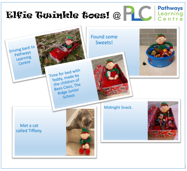 PLC_Pathways's tweet photo. Every Xmas 'Elfie Twinkle toes' visits from the North Pole to teach emotional dysregulation &amp; maybe how not to behave to our Primary provision! Here are some of his 2022 Postcards @PLC_Pathways #emotionalregulation https://t.co/i8qqthqNfY