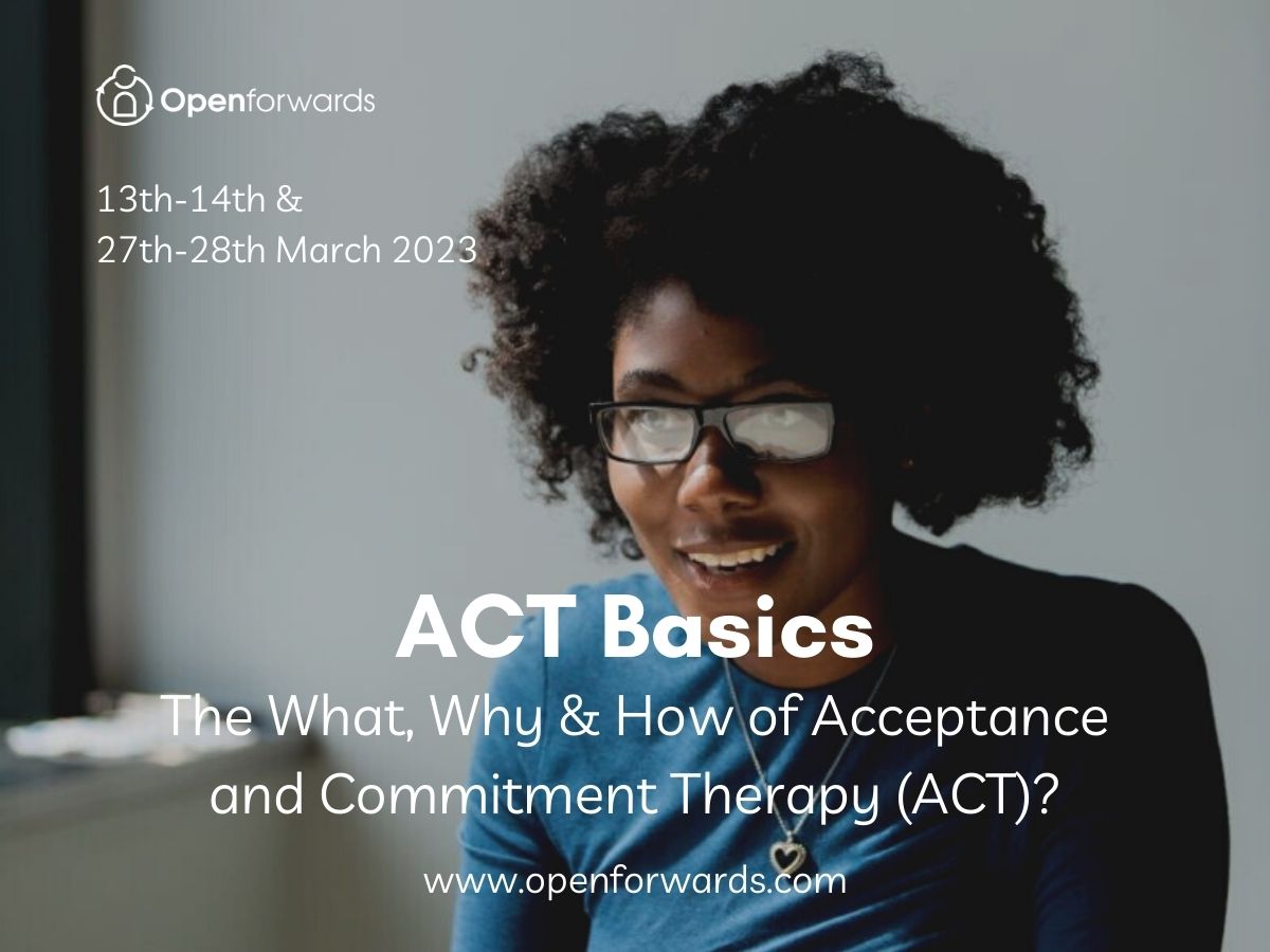 Learn the foundations of Acceptance and Commitment Therapy in this practical online course for Psychotherapists, Counsellors & Psychologists.
openforwards.com/act-training/a…
#acceptanceandcommitmenttherapy #acttherapist #acttherapy #CBT #cbttherapy #cbttherapist #counselling