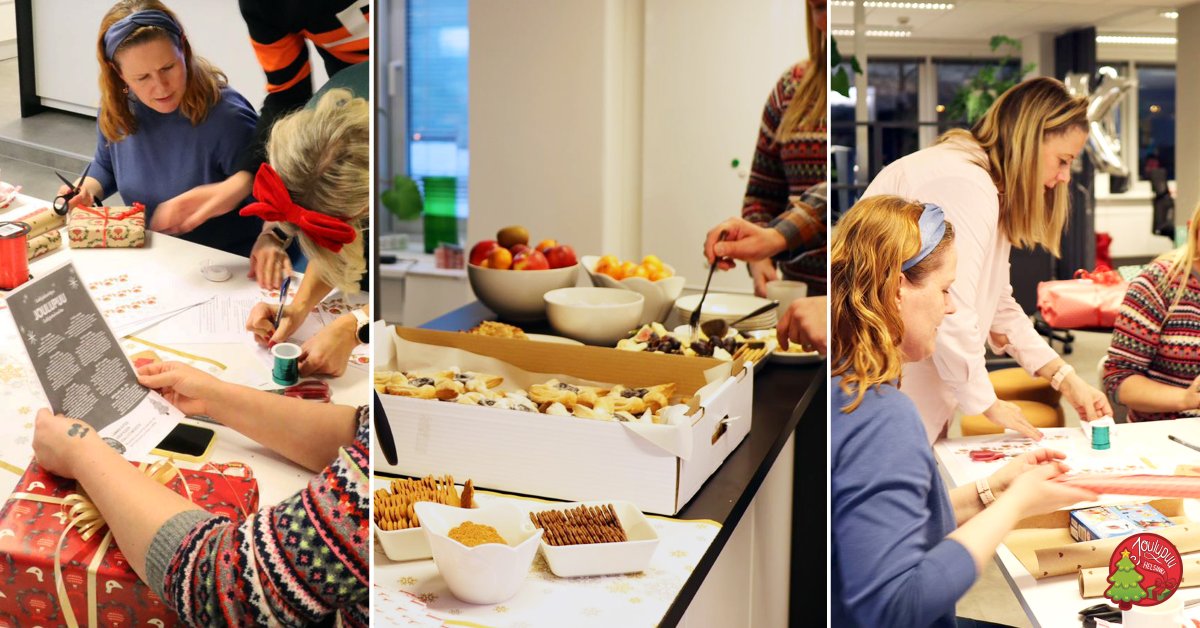 Eilen toimistolla oli ihanaa joulutunnelmaa − paketoitiin lahjoja vähävaraisille lapsille Joulupuu-keräykseen ja herkuteltiin leivonnaisten parissa! 🎄❤️

#platformforgood #bringyoushapeus #joulupuu