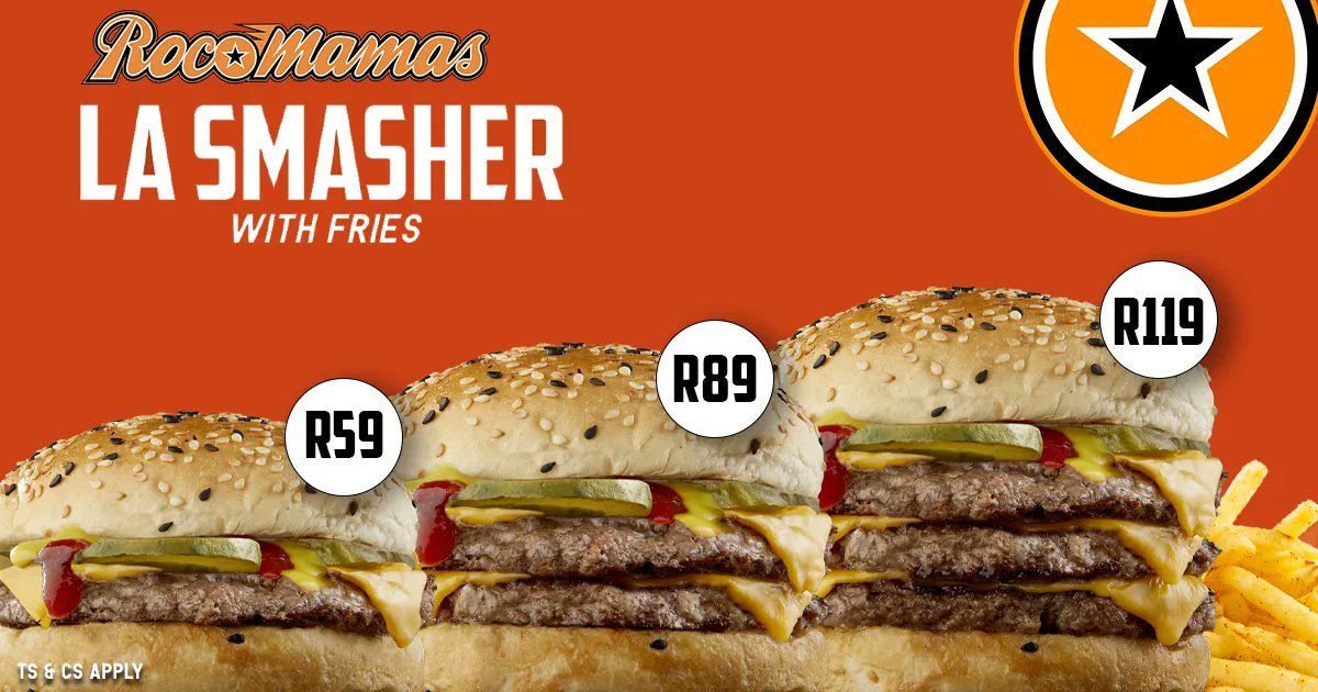 BaywestmallPE's tweet photo. Devour a La Smasher with fries at @rocomamas in Baywest Mall! 🍔 Deal valid until 8 January 2023. Ts &amp; Cs apply.

#BaywestMall #RocoMamas #LaSmasher #Burger https://t.co/6y1YzFJv8u