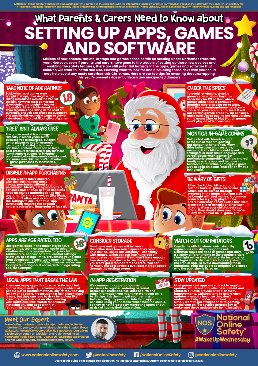 CunninghamSch's tweet photo. This week's online safety guide is to provide advice for parents on setting up new games and devices that our children maybe receiving at this time of year.  There are lots of great tips and reminders to keep everyone safe. #CHFcomputing #CHFpersonalwellbeing https://t.co/Tfj5edrWgl