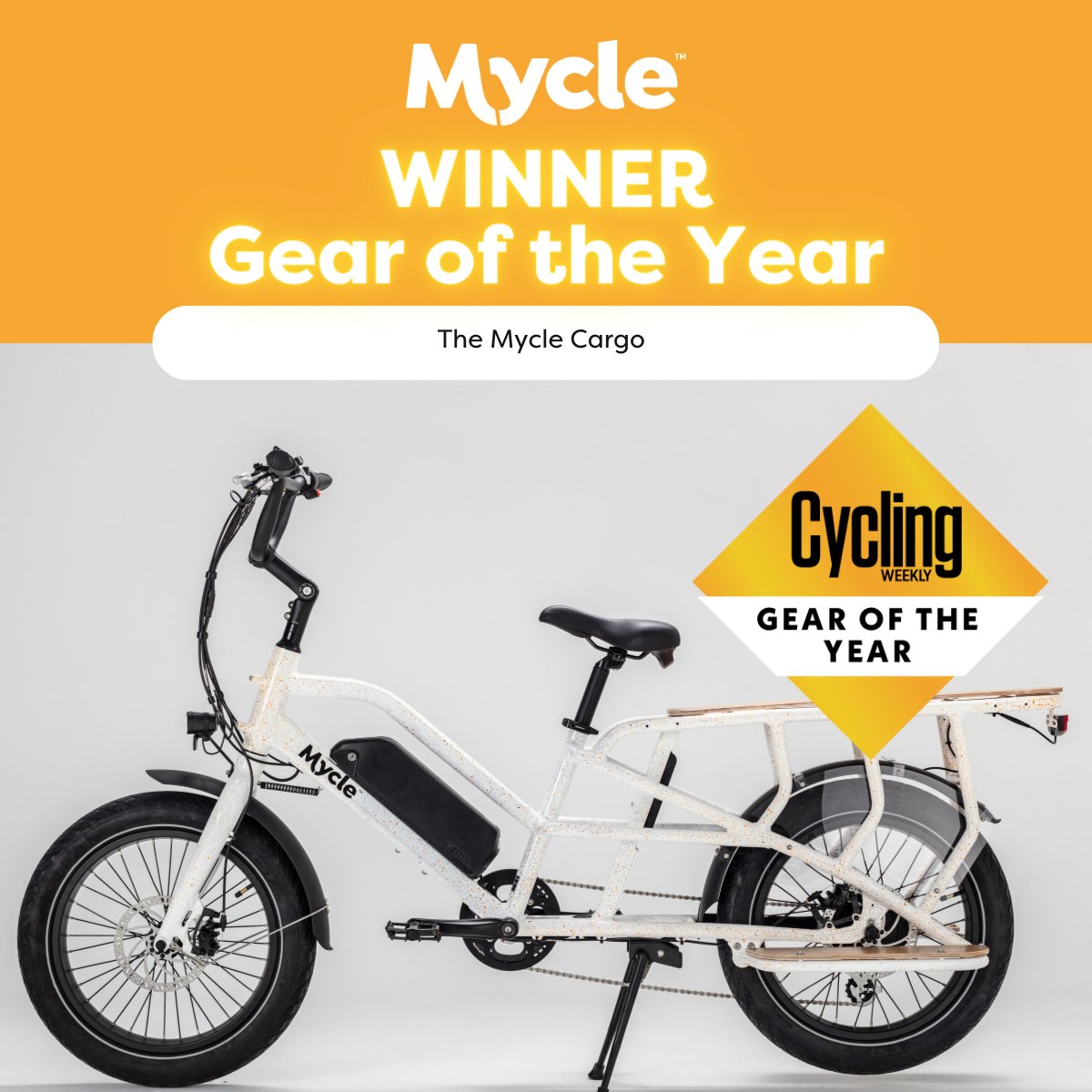 MyMycle's tweet photo. What a way to end the year!
We're so thrilled to reveal that we've won @CyclingWeekly Gear of the Year award for our brilliant Cargo bike.
https://t.co/iYr6JCmUtL
#cargobike #ebike #electricbike #cyclingweekly #cycling #cargo https://t.co/b4A7ZRcUSs