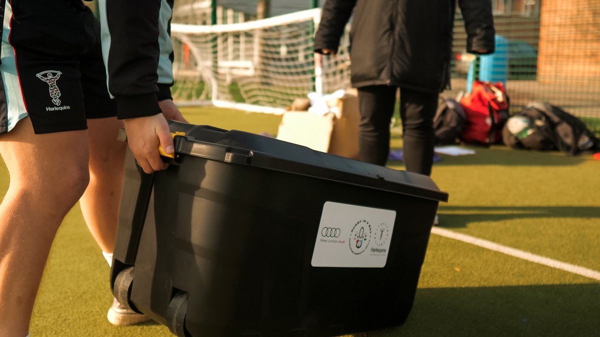 quinsfoundation's tweet photo. Another #WestLondonAudi Rugby In A Box was delivered. 

Brentford School for girls is the latest school to receive their box and start their #EssentialSkills sessions with our coaches. 

#RIAB #BuildingBrighterFutures #COYQ https://t.co/RbEciNifnZ