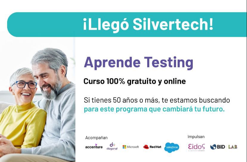 #elorgullodelaedad #talentosenior
#SilverTech. 

 ✔️ Ahora tener + 50 años SI es requisito para potenciar tus #habilidades #digitales. ¡Te estan buscando!
Aprende a planificar, ejecutar y reportar pruebas para evaluar diversos #softwares Regístrate YA ✍️ lnkd.in/d6cD9Ebc