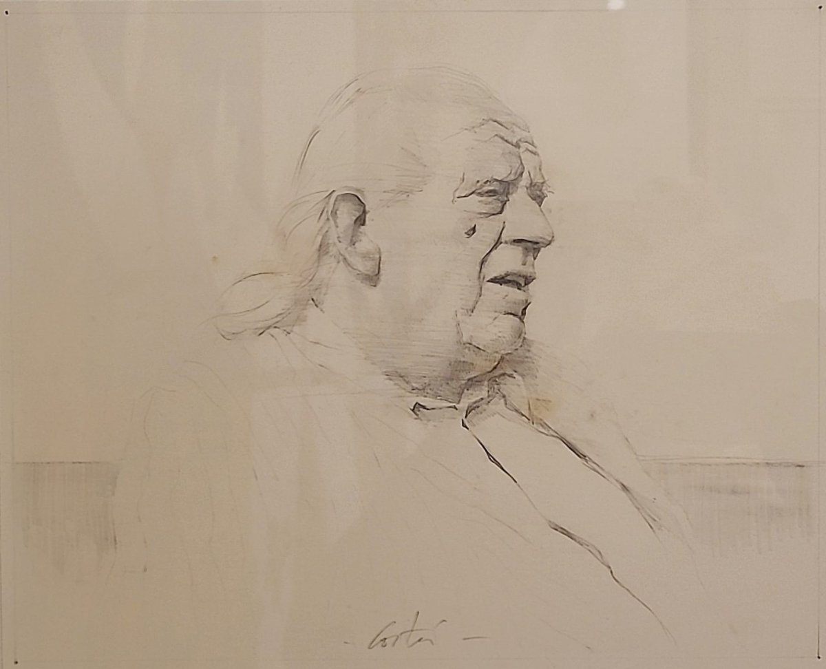 MuseoCadiz's tweet photo. #TalDiaComoHoy cumpliría 120 años el portuense Rafael Alberti (aquí retratado por Hernán Cortés).
Poeta universal en más de una ocasión afirmó que se sentía más pintor que literato.
En nuestra Sala de Arte Contemporáneo tenemos una buena muestra de su arte pictórico.
#Aberti https://t.co/DbZkMcCZh0