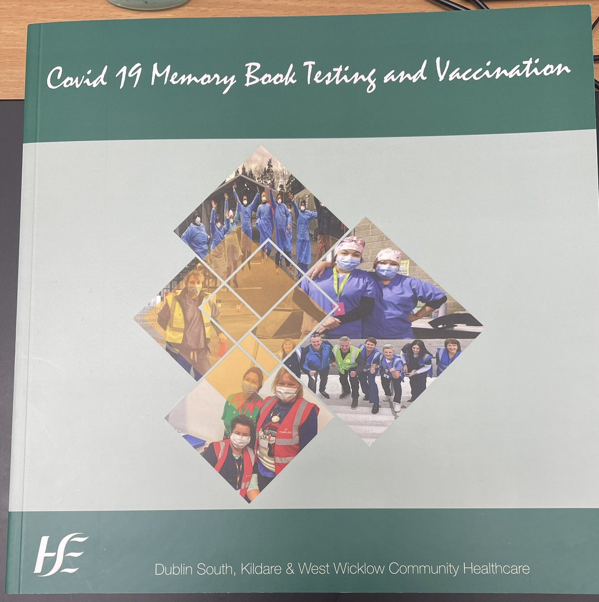 HSECHO7's tweet photo. Our #DSKWW #COVID Test &amp; Vaccination team celebrated the launch of their #MemoryBook in tribute to their work providing thousands of swabs and vaccinations at #CityWest &amp; @punchestownrace - our thanks to all @HSELive staff @defenceforces &amp; volunteers for 1/2 https://t.co/ts41oJjymY