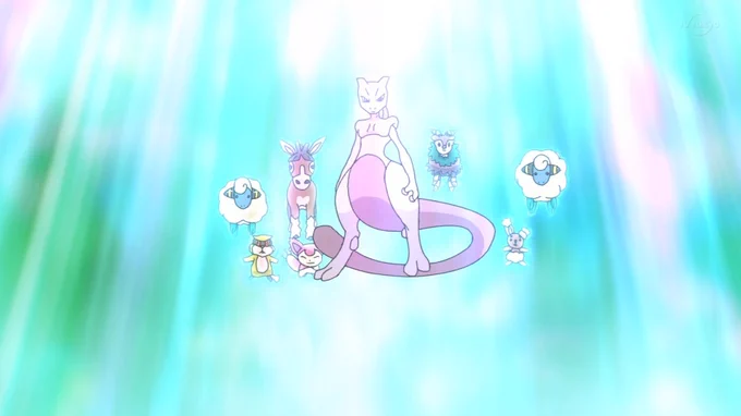 ミュウツーと絶海の孤島セロアイランドのポケモン達も映るとは吃驚である。#アニポケ 