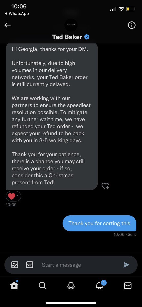 Gee_Nield's tweet photo. @ted_baker @EVRi_Delivery @BBCWatchdog Thank you for sorting this @ted_baker https://t.co/m4cyIAEaGv