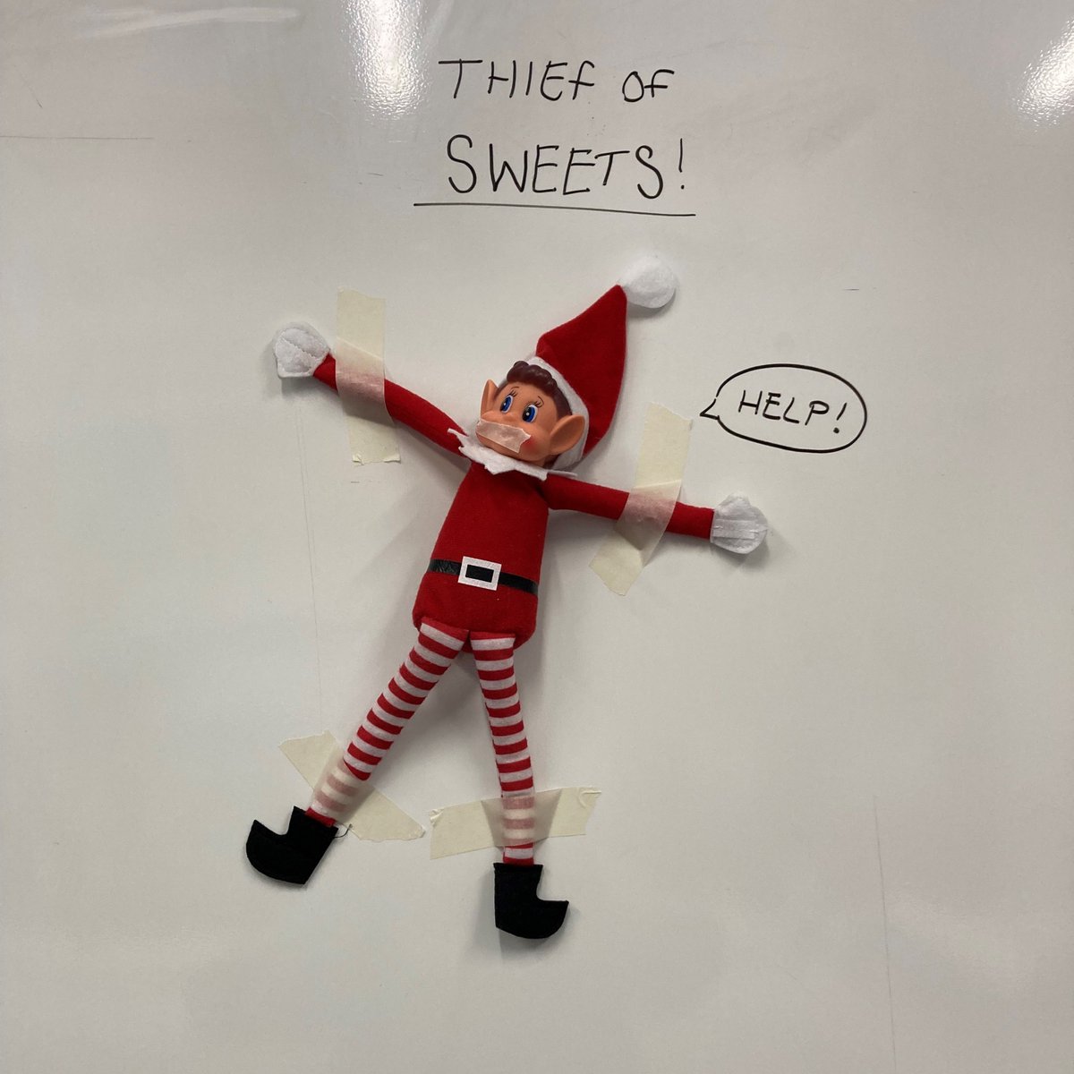 Day 21 - We learnt from our mistakes and have taken precautions to make sure our sweets aren't stolen again!
#elfontheshelf #elvesbehavingbadly #sweets #ChristmasCountdown