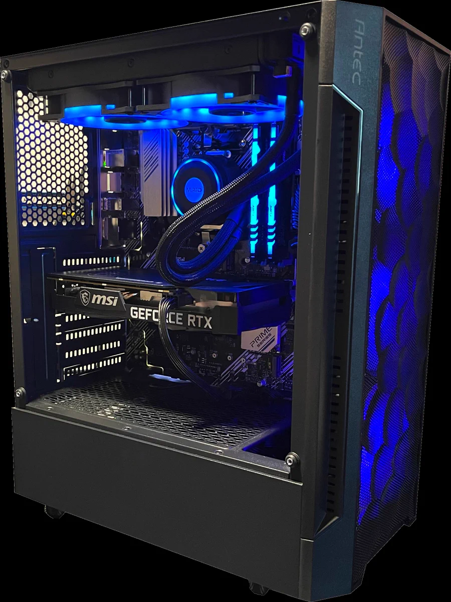 Processeur : Ryzen 5 5600x

Carte graphique : RTX 3060

Carte mère : Asus B550 

RAM : 2*8Go (16Go) 3200 CAS 16

Refroidissement : Watercooling 240mm

Stockage : Nvme 500Go

Alimentation : 850W 80+gold

Boitier : nx260 

